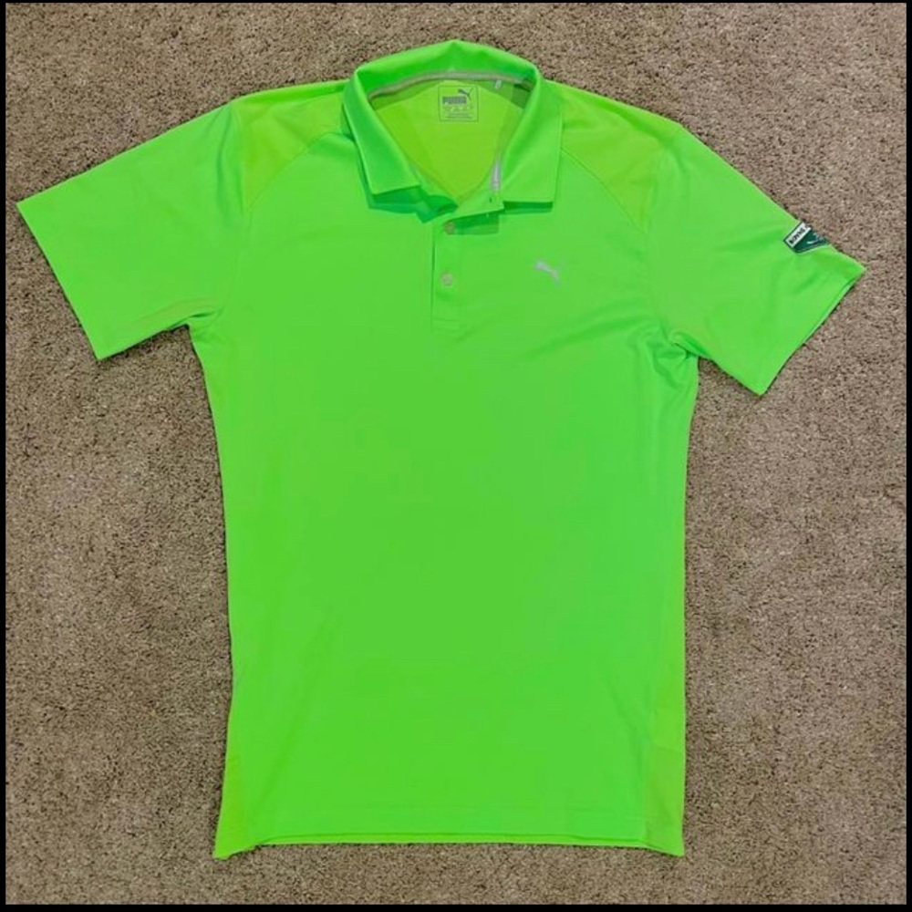 PUMA GOLF dri-fit golf polo- Men’s size M- vibrant green color- Like new!